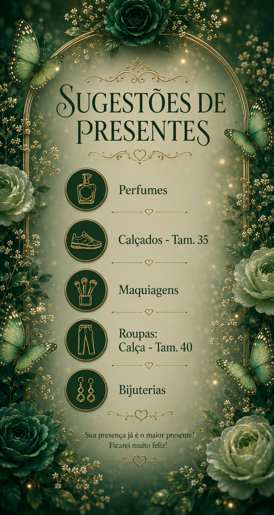 Sugest&otilde;es de presente